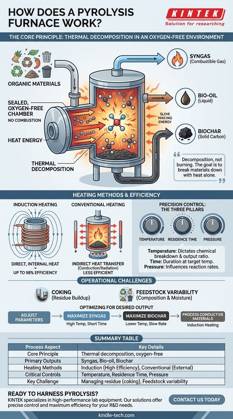 Wie funktioniert ein Pyrolyseofen? Entfesseln Sie die Kraft der thermischen Zersetzung Visuelle Anleitung