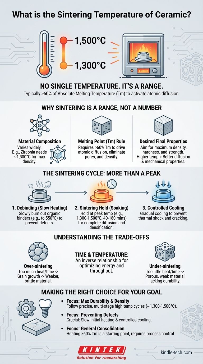 ما هي درجة حرارة التلبيد للسيراميك؟ إتقان الرحلة الحرارية للحصول على نتائج متينة دليل مرئي