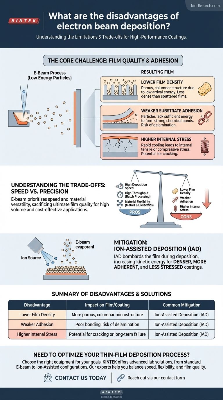 What are the disadvantages of electron beam deposition? Key Trade-offs in Film Quality & Adhesion Visual Guide