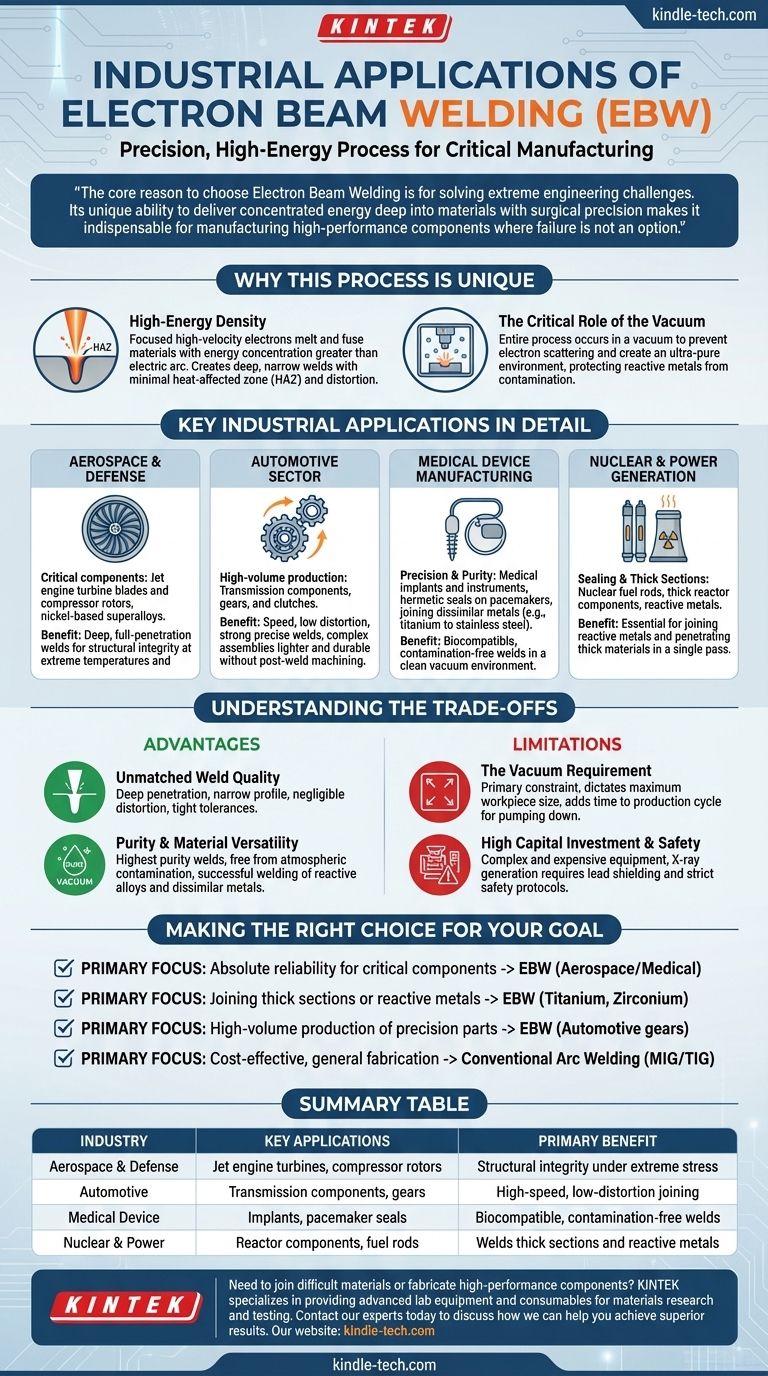 Was sind die industriellen Anwendungen des Elektronenstrahlschweißens? Präzisionsschweißen für kritische Komponenten Visuelle Anleitung