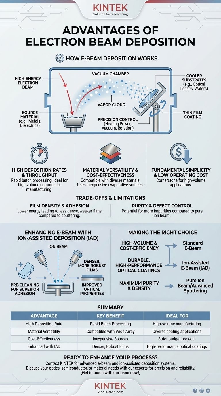 ¿Cuáles son las ventajas de la deposición por haz de electrones? Logre recubrimientos de película delgada rentables y de alta velocidad Guía Visual