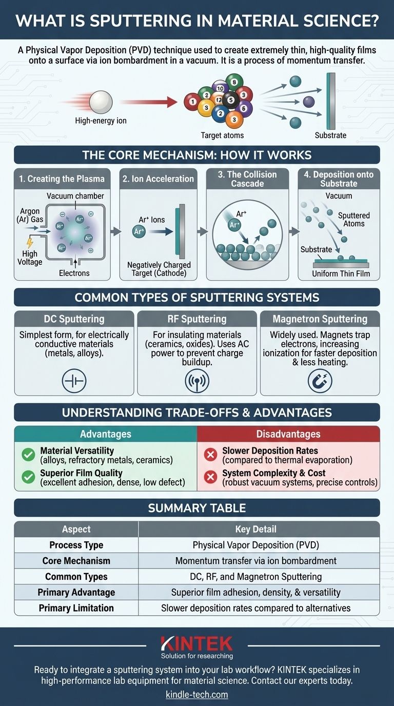 ما هو التذرية (Sputtering) في علم المواد؟ دليل لترسيب الأغشية الرقيقة عالية الجودة دليل مرئي