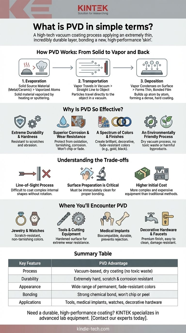 ¿Qué es PVD en términos sencillos? Un recubrimiento de vacío de alta tecnología para una durabilidad extrema Guía Visual