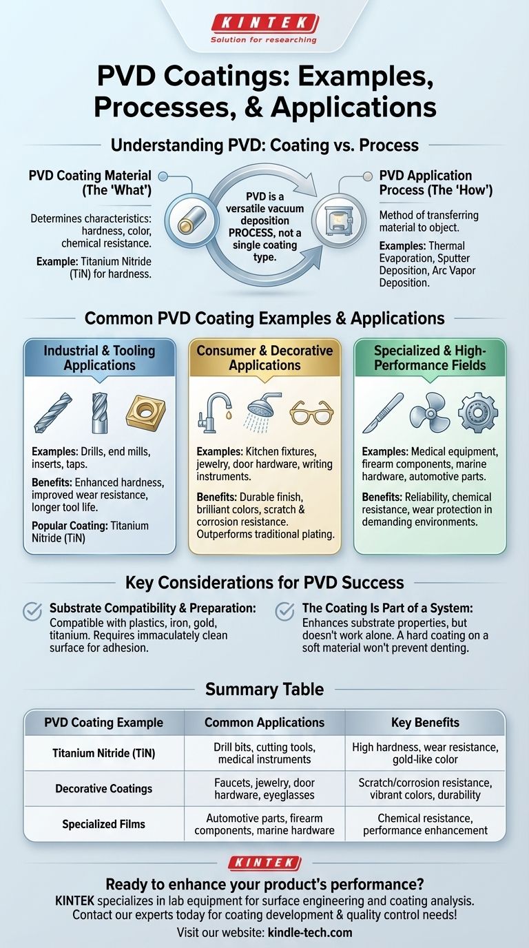 ما هي أمثلة طلاء PVD؟ اكتشف الطبقات الصلبة والمتينة التي تحمي منتجاتك دليل مرئي