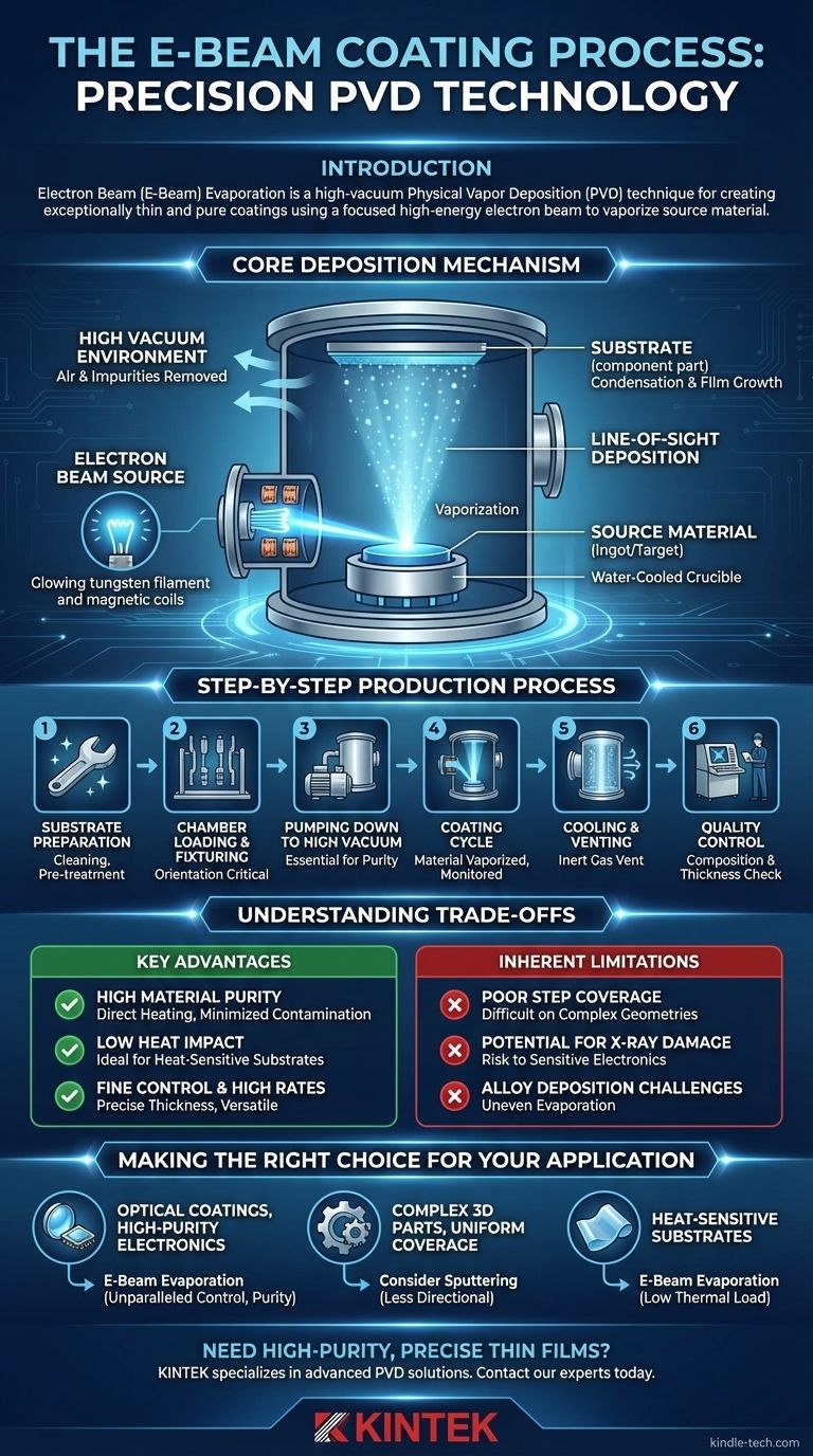 Qual è il processo di rivestimento a fascio di elettroni? Ottenere film sottili di elevata purezza e precisione per il vostro laboratorio Guida Visiva