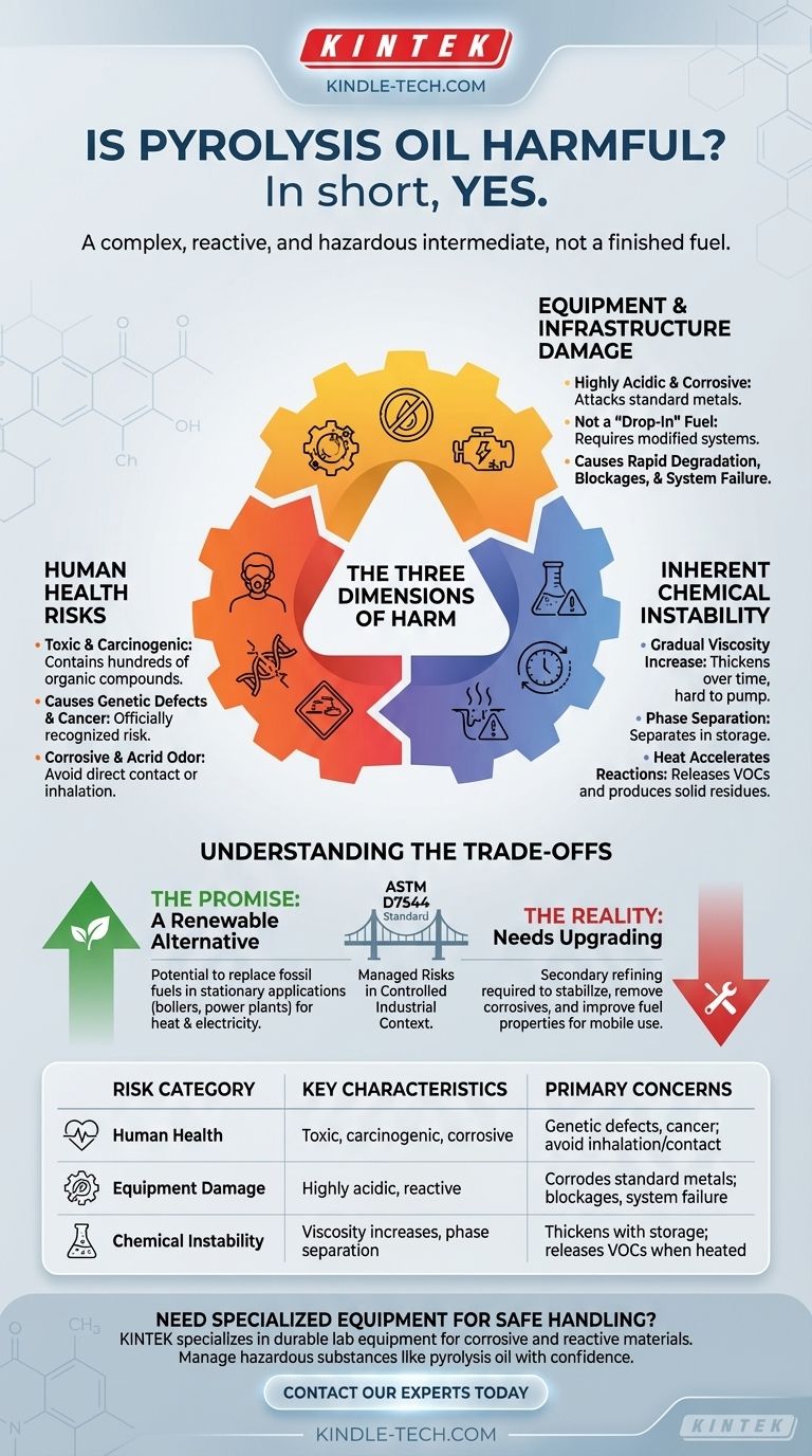 L'olio di pirolisi è dannoso? Comprendere i rischi di questo biocarburante reattivo Guida Visiva