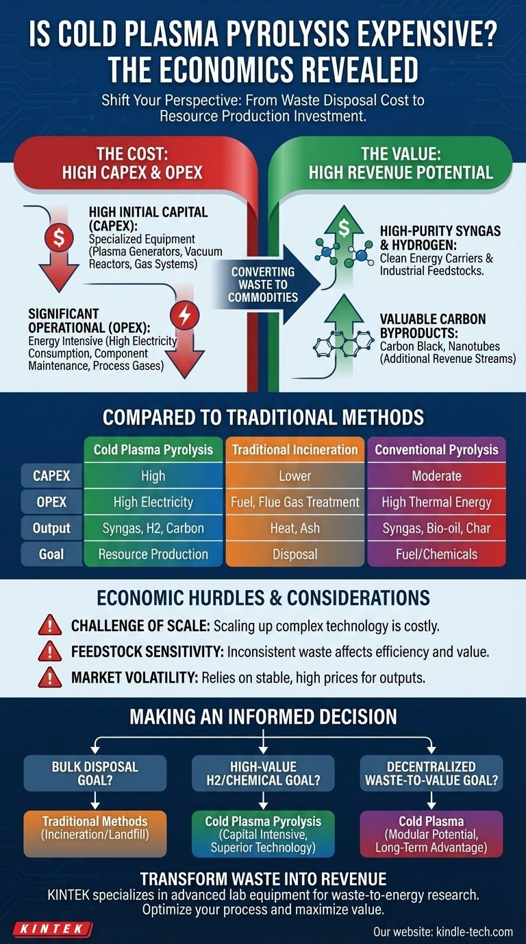 ¿Es costosa la pirólisis de plasma frío? Desbloqueando recursos de alto valor a partir de residuos Guía Visual