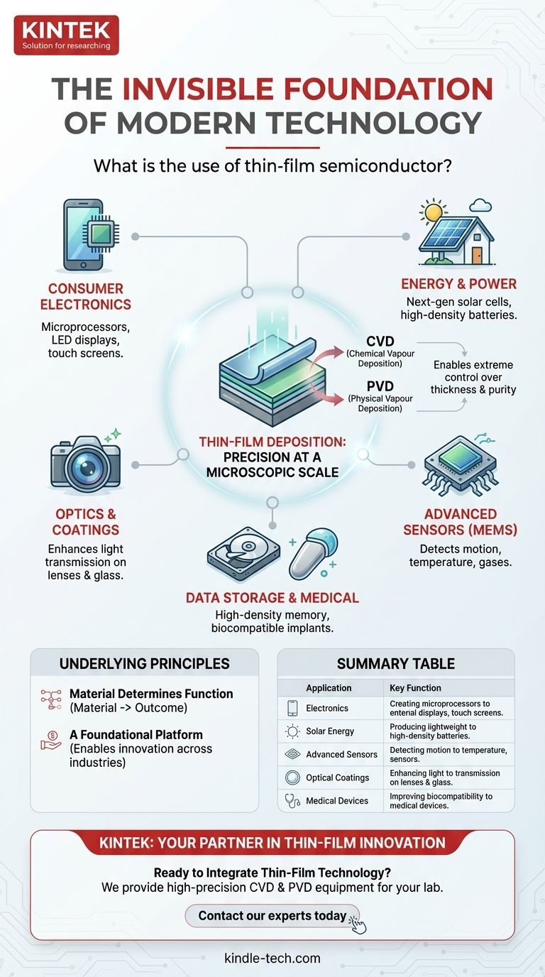 薄膜半導体の用途は？マイクロチップから太陽電池まで、現代のエレクトロニクスを支える ビジュアルガイド