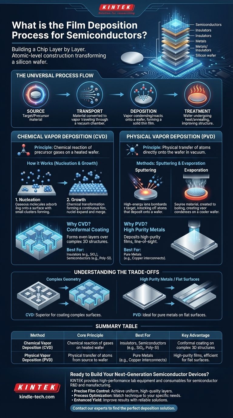 ما هي عملية ترسيب الأغشية لأشباه الموصلات؟ بناء الرقائق الدقيقة باستخدام CVD و PVD دليل مرئي