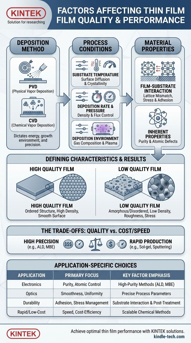 Quels sont les facteurs affectant les couches minces ? Maîtriser le dépôt pour des performances supérieures Guide Visuel
