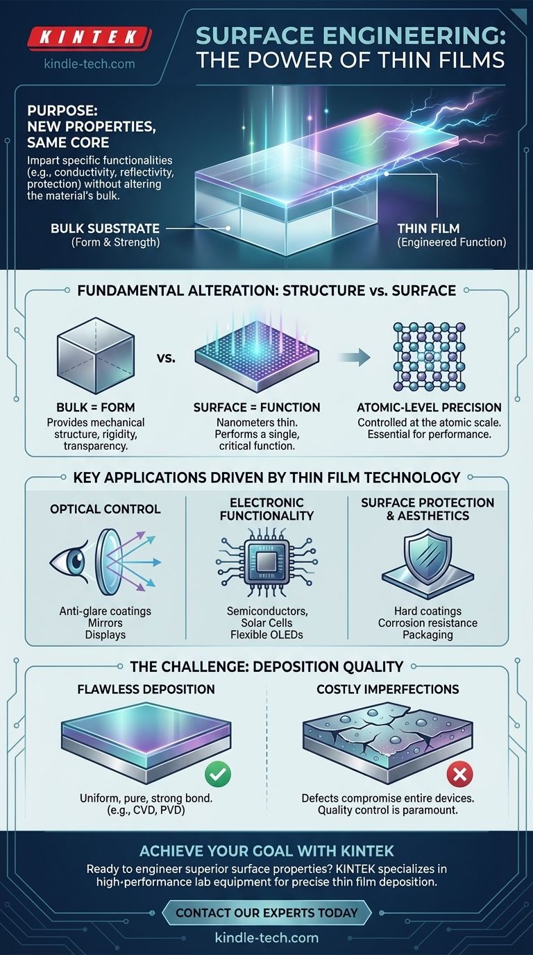 Какова цель создания тонких пленок? Раскройте новые свойства поверхности для ваших материалов Визуальное руководство