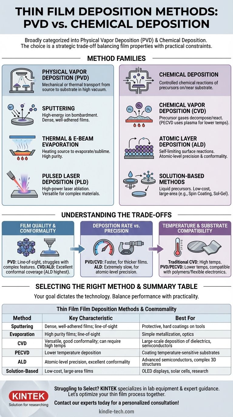 Quelles sont les méthodes de dépôt de couches minces ? Un guide des techniques PVD, CVD et ALD Guide Visuel