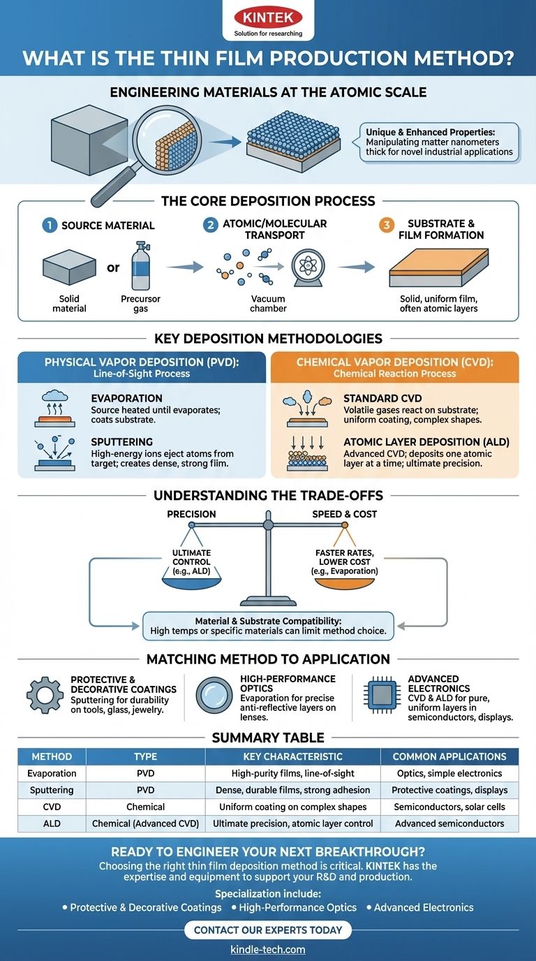 Qu'est-ce qu'une méthode de production de couches minces ? Un guide des techniques de dépôt Guide Visuel
