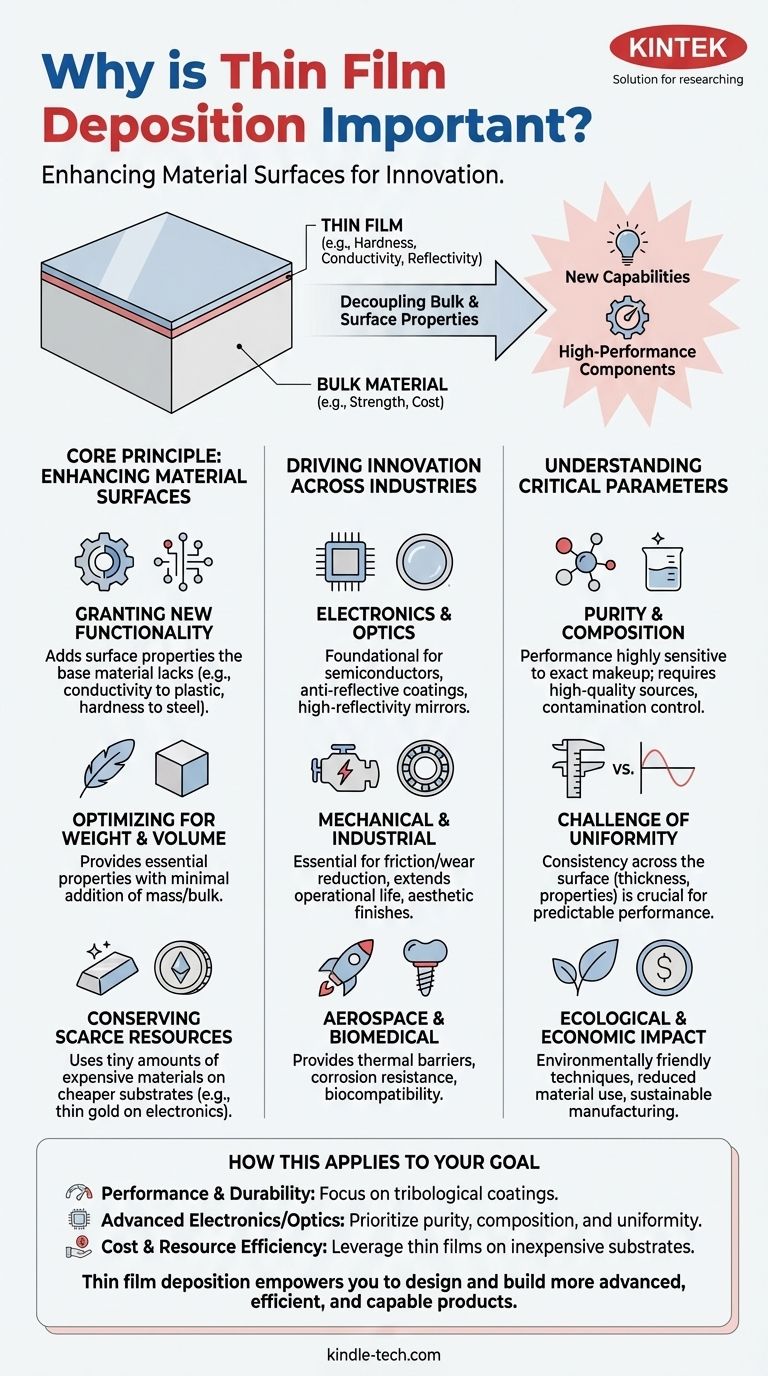 Warum ist die Dünnschichtabscheidung wichtig? Entdecken Sie neue Oberflächeneigenschaften für Ihre Materialien Visuelle Anleitung