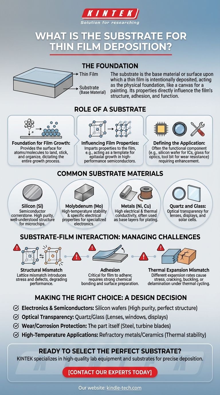 박막 증착의 기판이란 무엇인가? 기반을 선택하기 위한 안내서 시각적 가이드