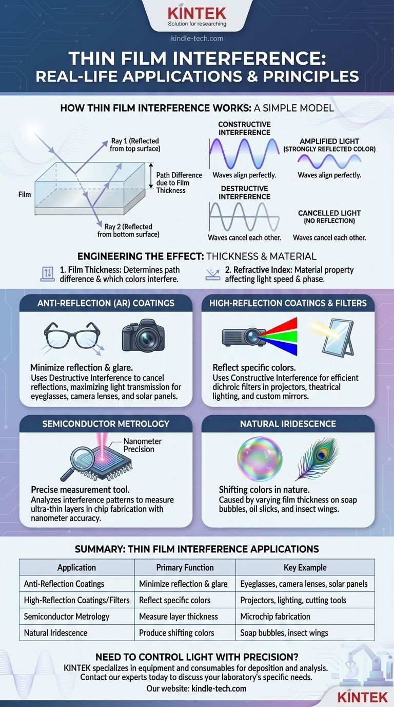 박막 간섭의 실제 적용 사례는 무엇인가요? 눈부심 방지 안경부터 첨단 반도체까지 시각적 가이드