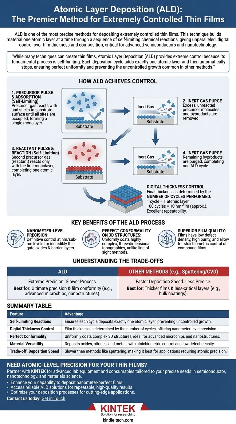 Qual è un modo per depositare film sottili estremamente controllati? Deposizione a Strati Atomici (ALD) per la precisione nanometrica Guida Visiva