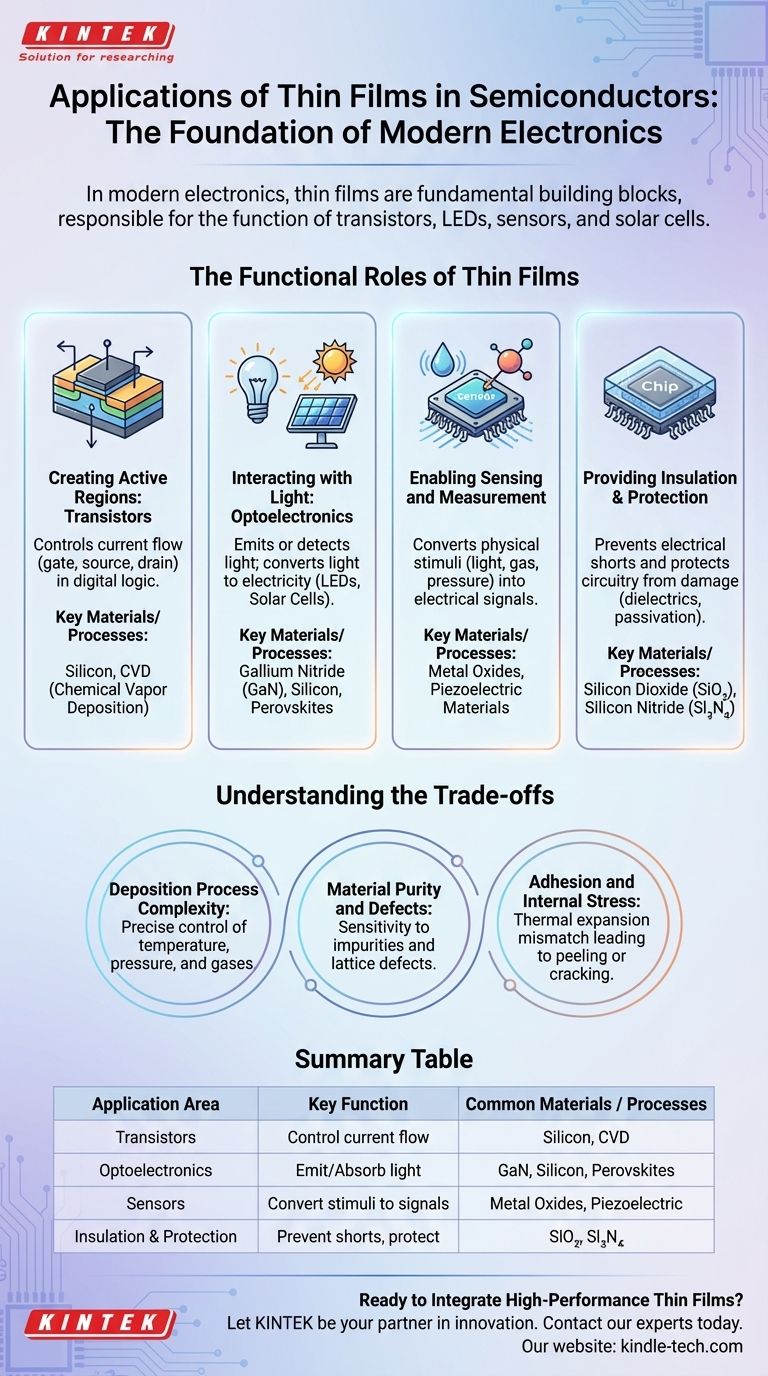 ما هي تطبيقات الأغشية الرقيقة في أشباه الموصلات؟ تشغيل الإلكترونيات الحديثة من الترانزستورات إلى الخلايا الشمسية دليل مرئي