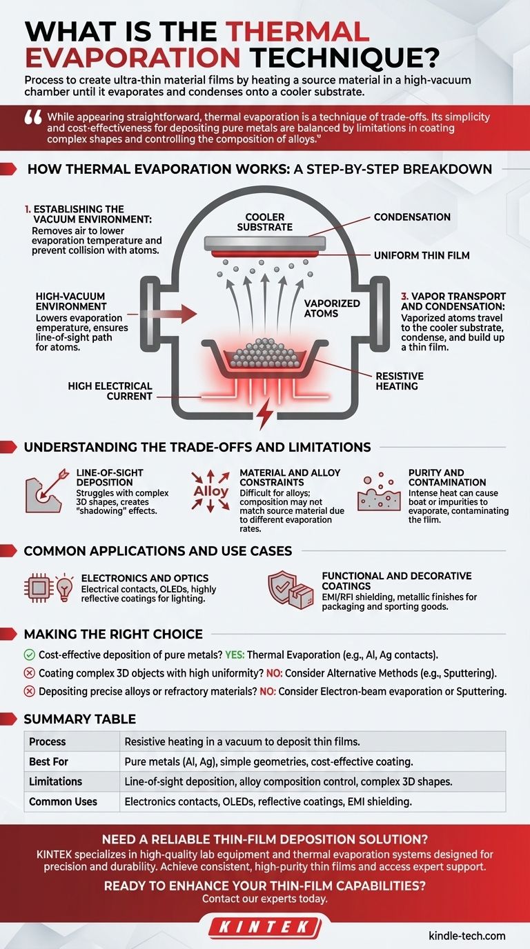 ¿Qué es la técnica de evaporación térmica? Una guía para la deposición de películas delgadas en su laboratorio Guía Visual