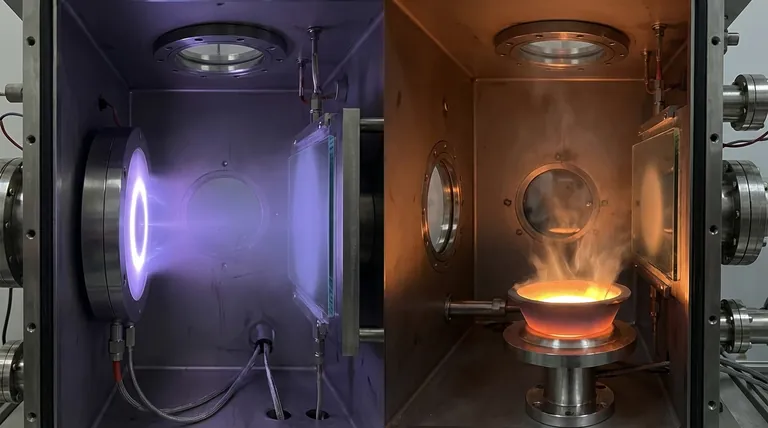 Was ist der Unterschied zwischen Sputtern und thermischem Verdampfen? Ein Leitfaden zur Auswahl der richtigen PVD-Methode