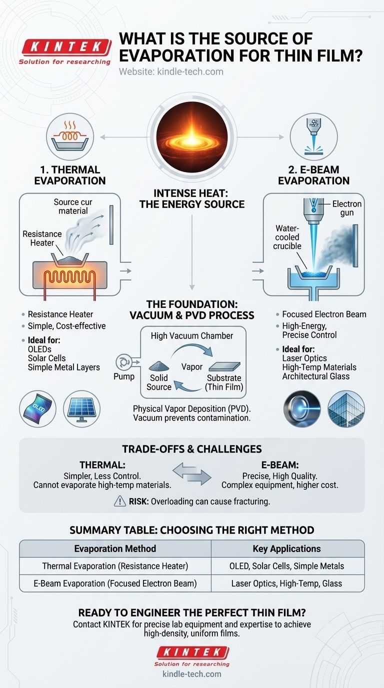 Was ist die Verdampfungsquelle für Dünnschichten? Wahl zwischen thermischen und E-Beam-Methoden Visuelle Anleitung
