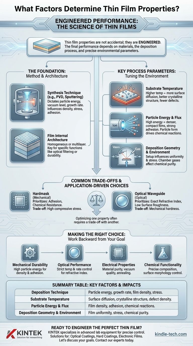 박막의 특성은 어떤 요인에 따라 달라지나요? 최적의 성능을 위한 증착 공정 마스터하기 시각적 가이드