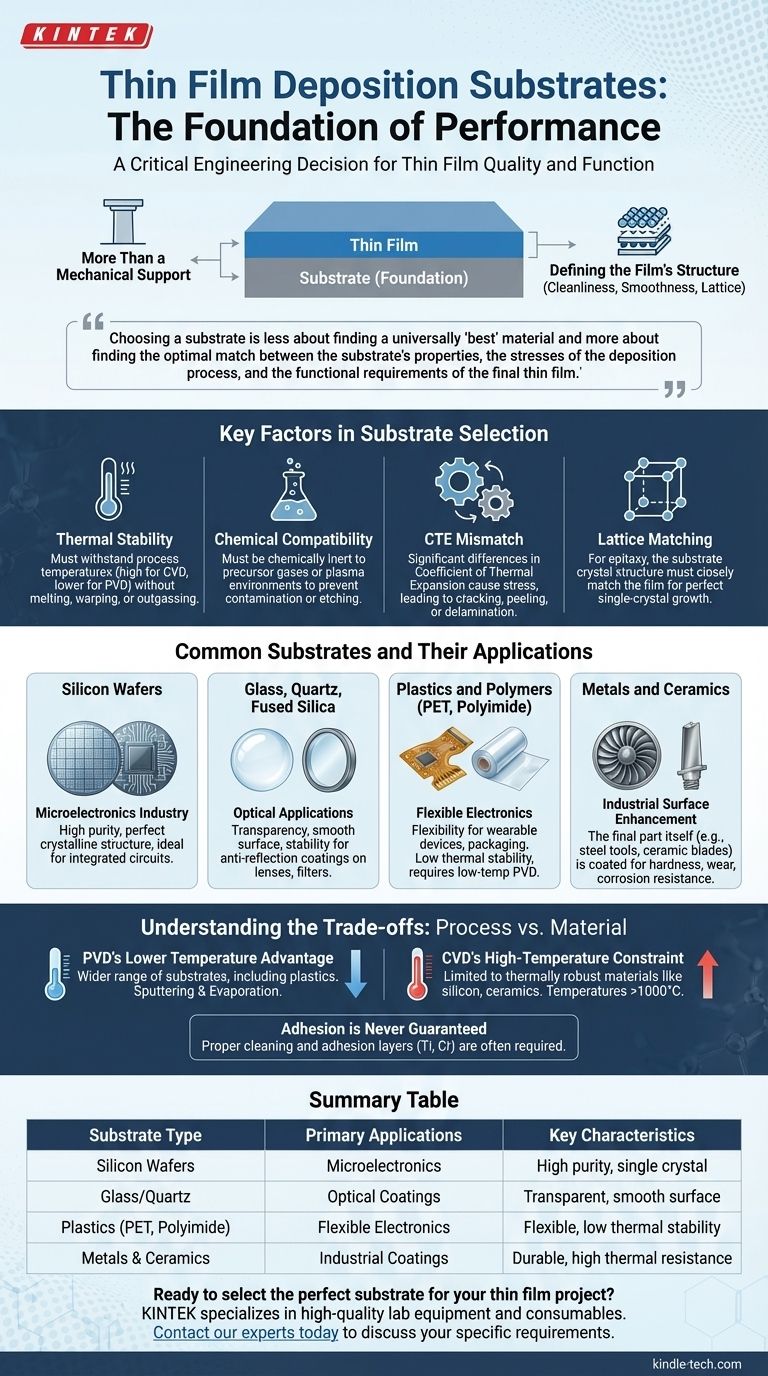 박막 증착에 사용되는 기판은 무엇인가요? 응용 분야에 적합한 기반 선택 시각적 가이드