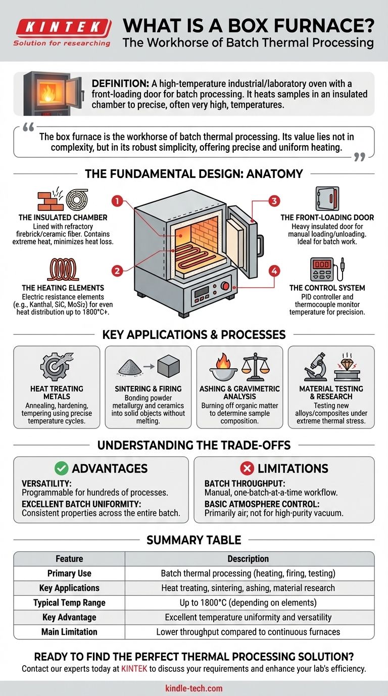 Qu'est-ce qu'un four à chambre ? Un guide du traitement thermique par lots pour les laboratoires et l'industrie Guide Visuel