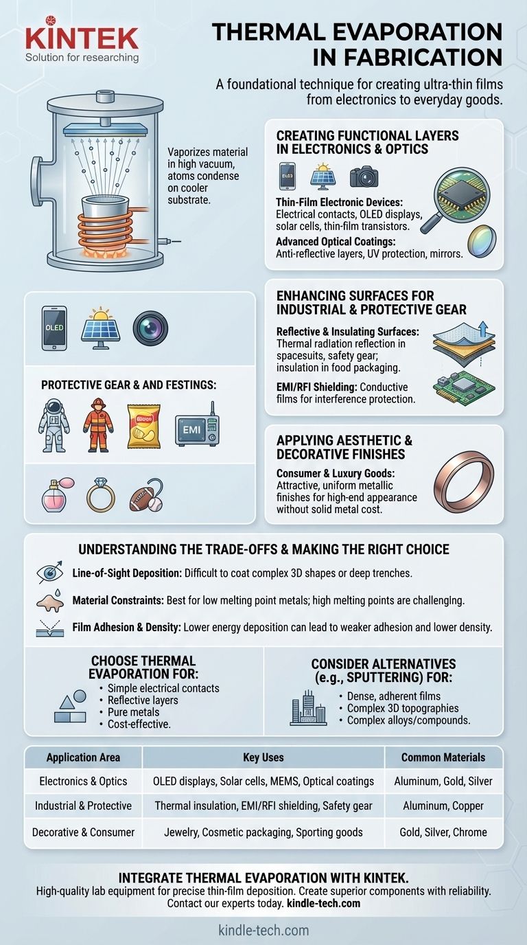 فيما يستخدم التبخير الحراري في تصنيع؟ إنشاء أغشية رقيقة للإلكترونيات والبصريات والمزيد دليل مرئي