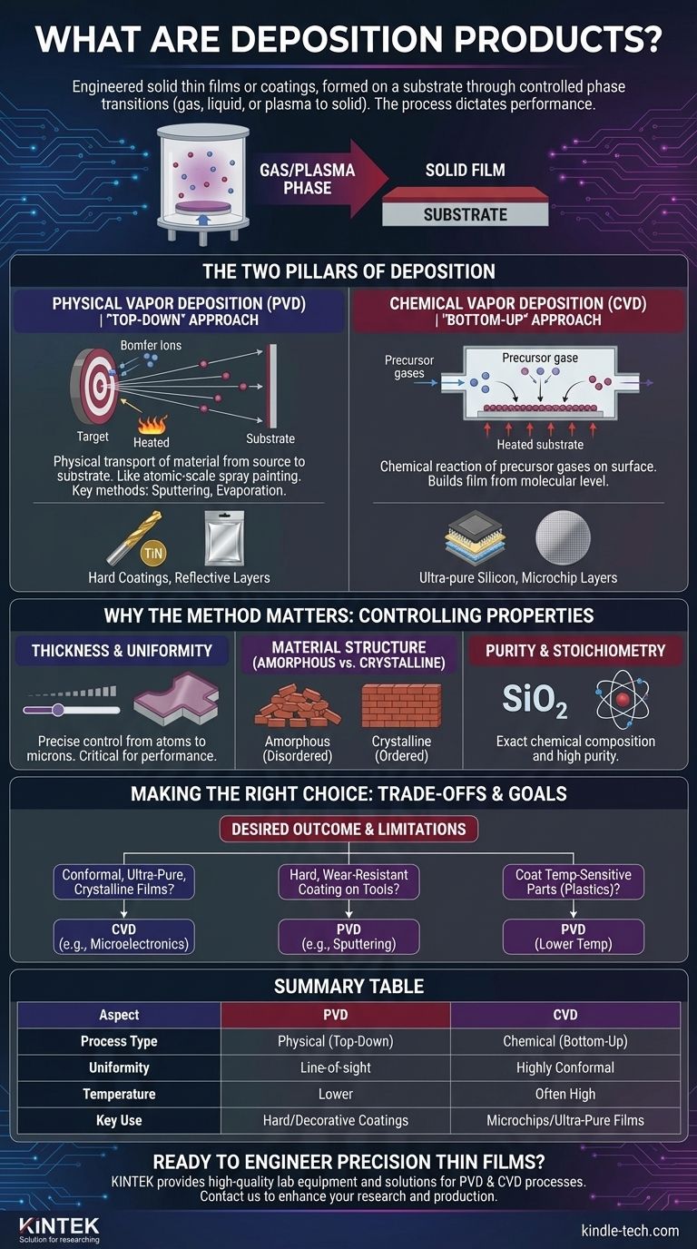 ¿Qué son los productos de deposición? Domina los métodos PVD y CVD para películas delgadas superiores Guía Visual