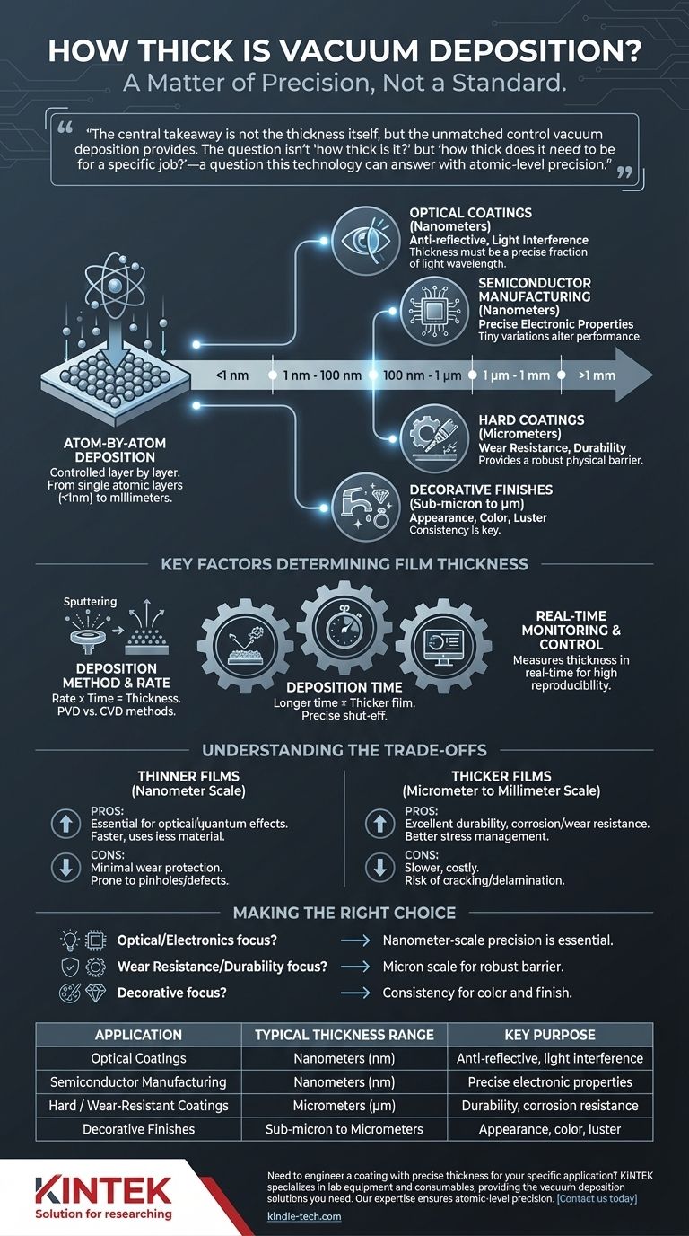 Quanto è spesso il deposito sotto vuoto? Ottieni una precisione a livello atomico per i tuoi rivestimenti Guida Visiva