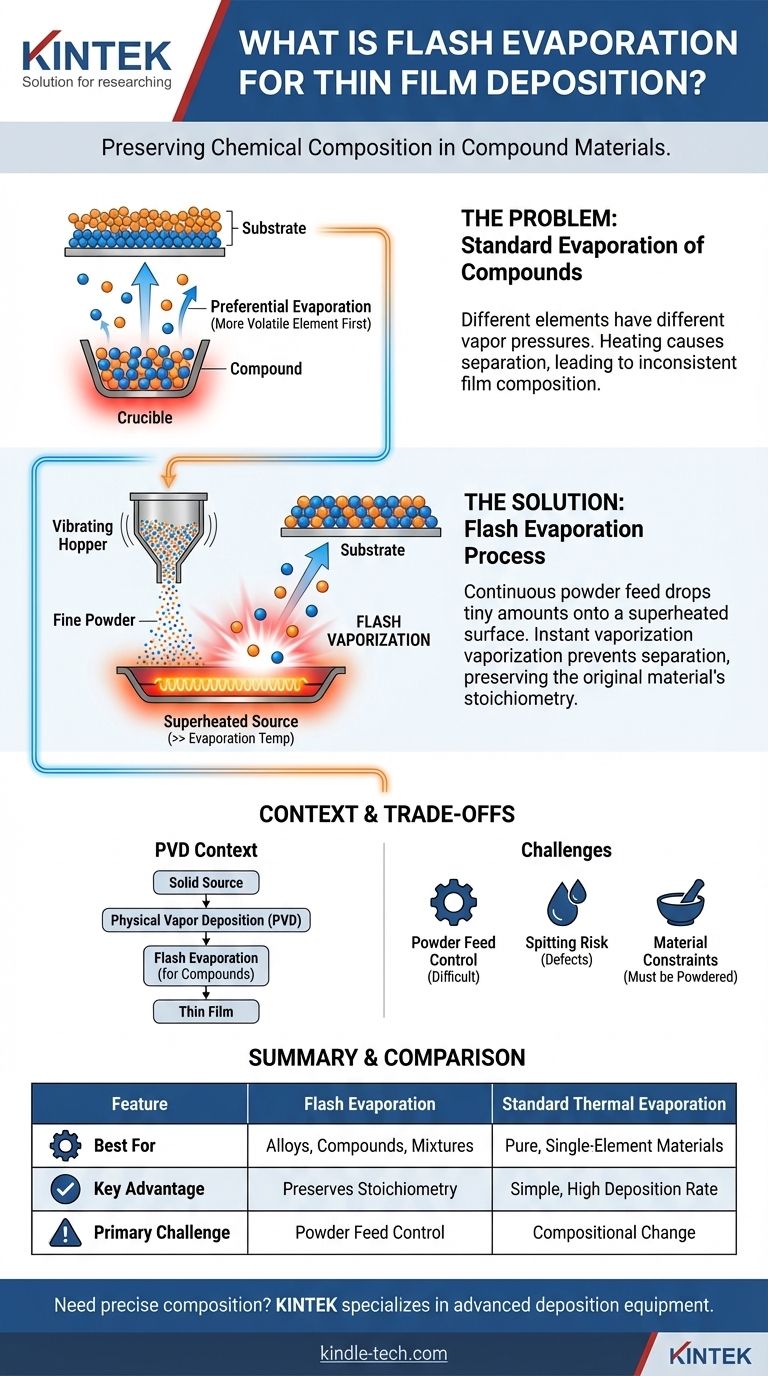 ما هي طريقة التبخير الومضي لترسيب الأغشية الرقيقة؟ حقق تكافؤًا دقيقًا في أغشيتك دليل مرئي