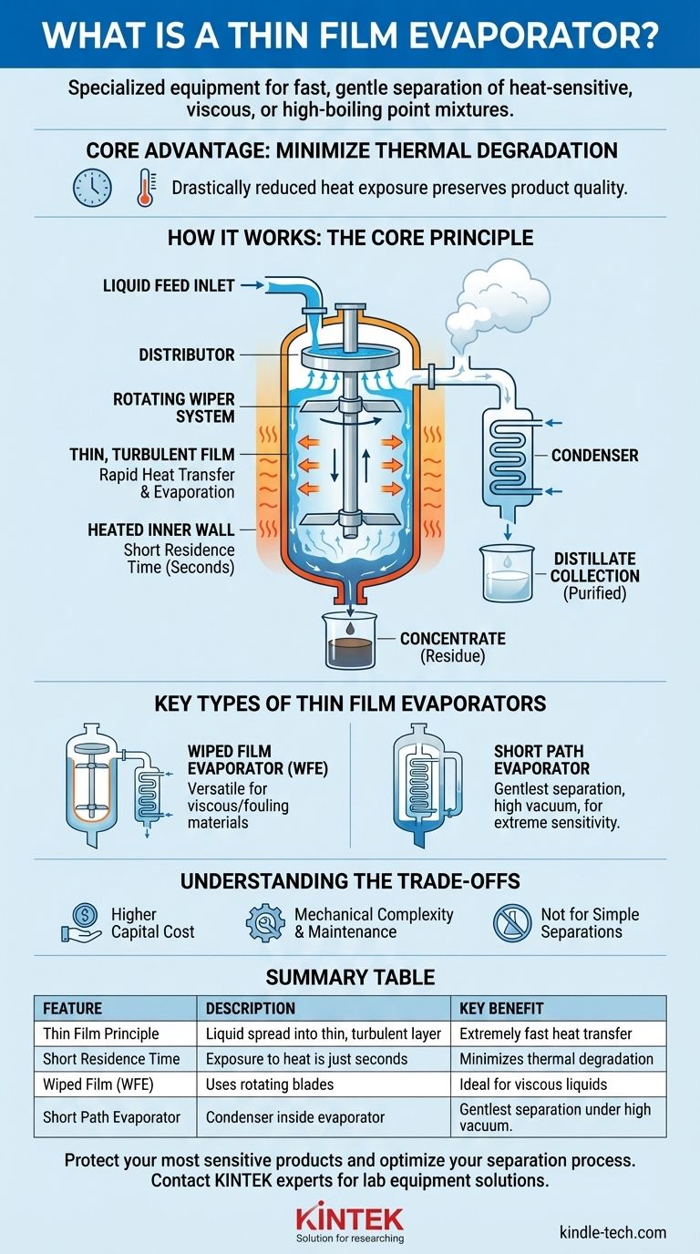 Qu'est-ce qu'un évaporateur à couche mince ? Une solution douce pour les matériaux thermosensibles et visqueux Guide Visuel
