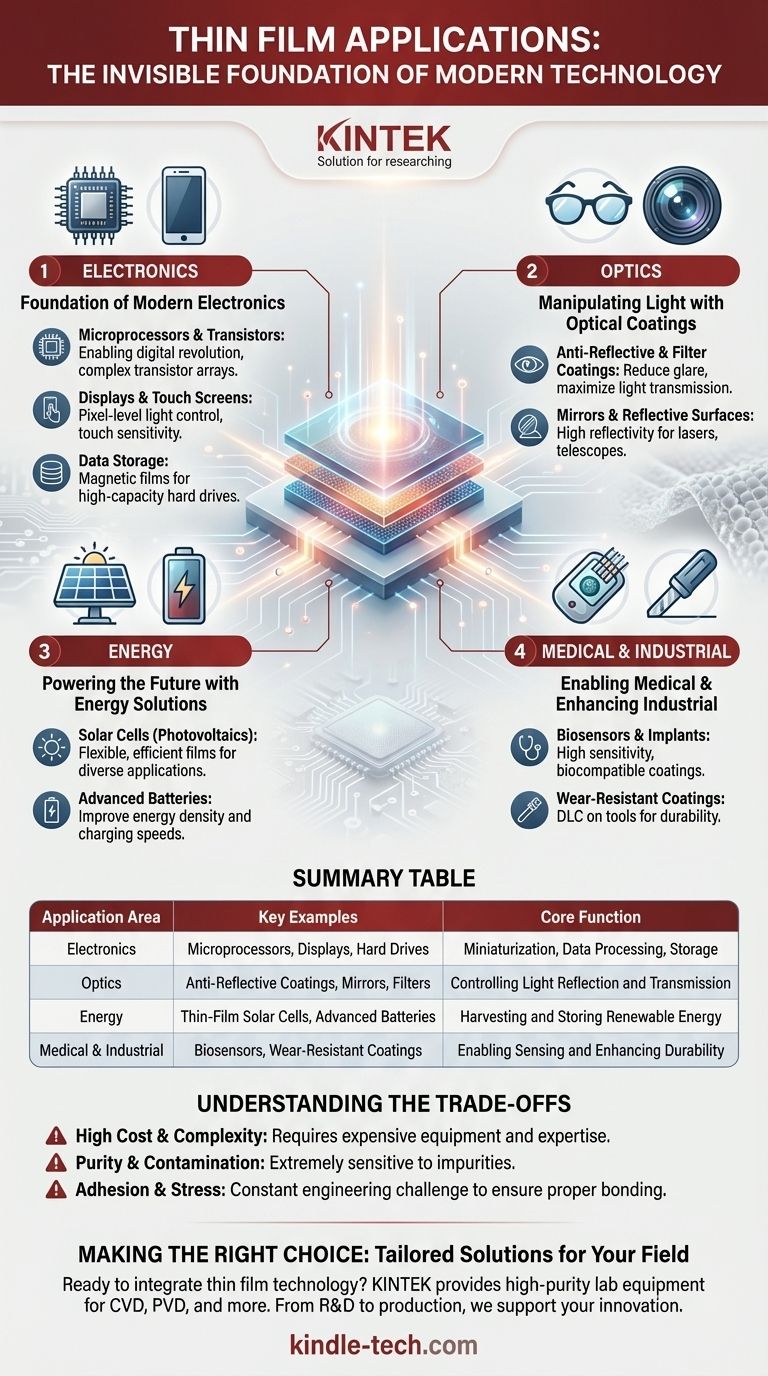박막의 응용 분야는 무엇인가요? 현대 전자제품, 광학 및 에너지에 동력을 공급합니다 시각적 가이드