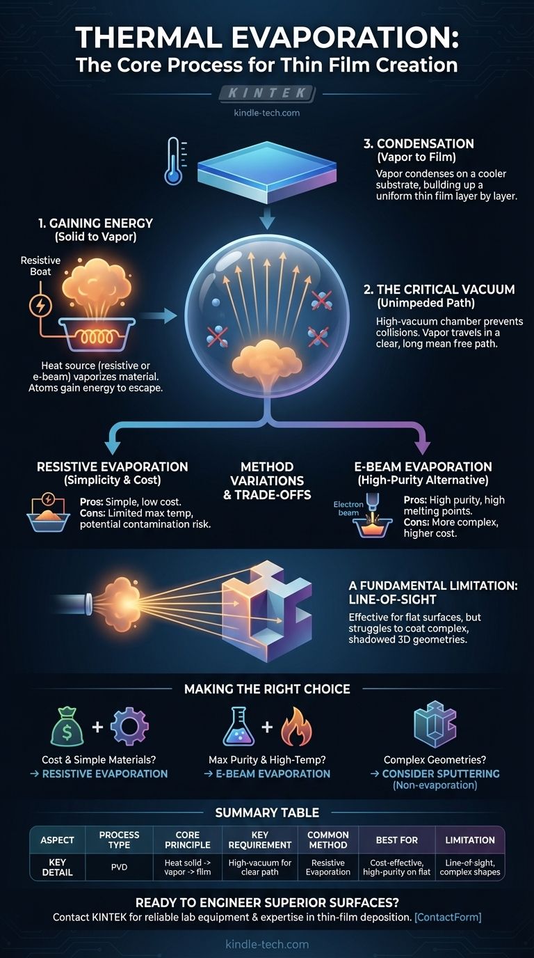 ما هي العملية الحرارية للتبخير؟ دليل لترسيب الأغشية الرقيقة عالية النقاء دليل مرئي