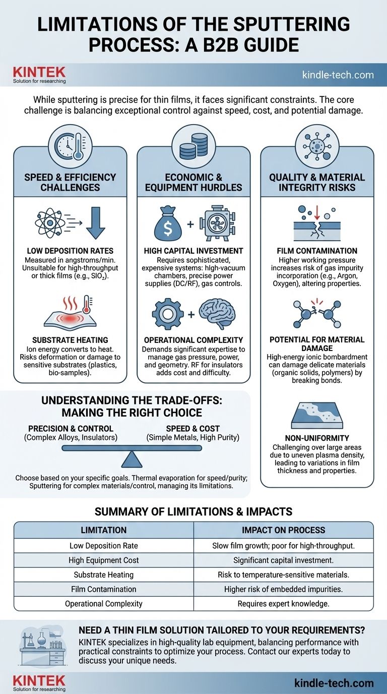 스퍼터링 공정의 한계는 무엇인가요? 박막 증착의 주요 단점 시각적 가이드