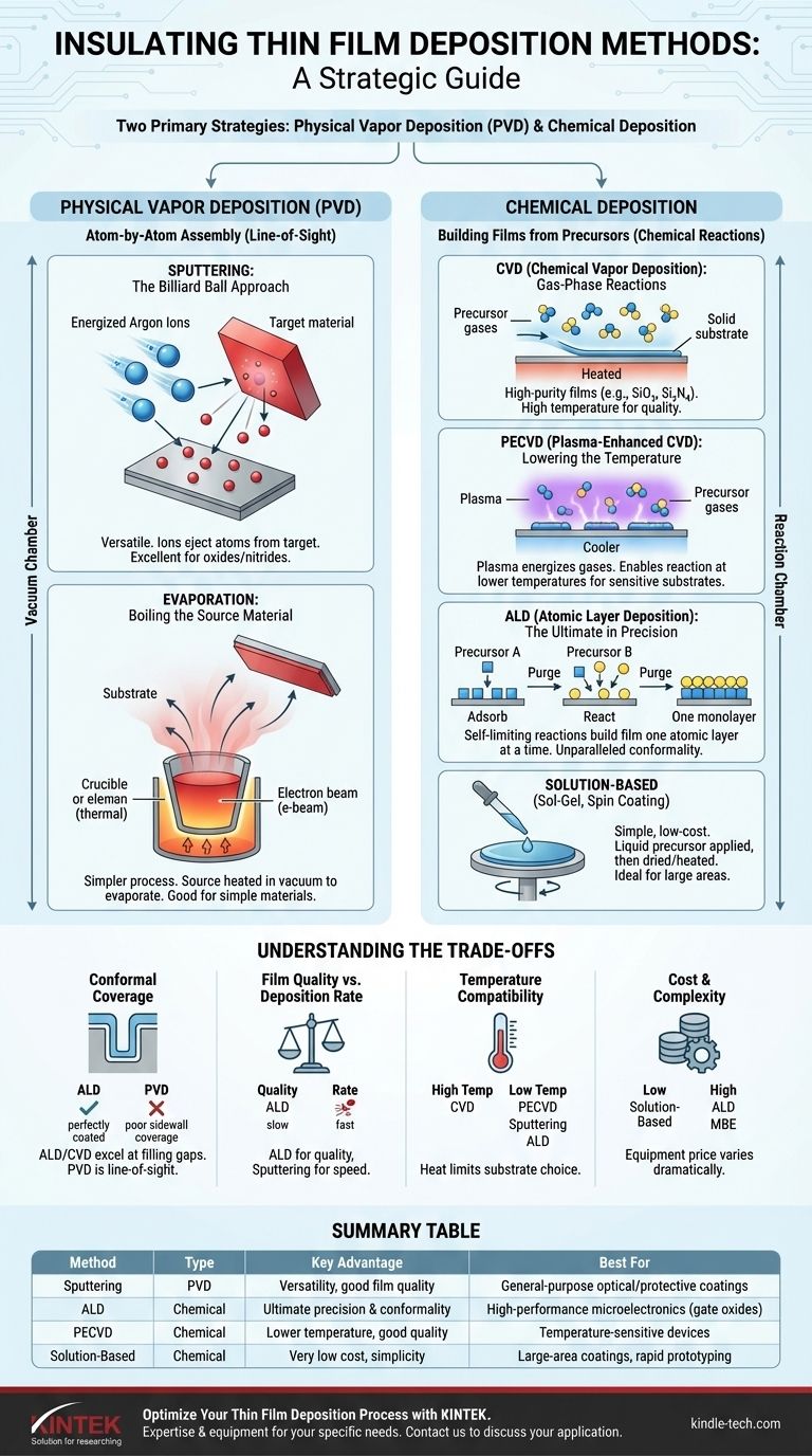 Which method is used to deposit insulating thin films? Choose the Right Technique for Your Application Visual Guide