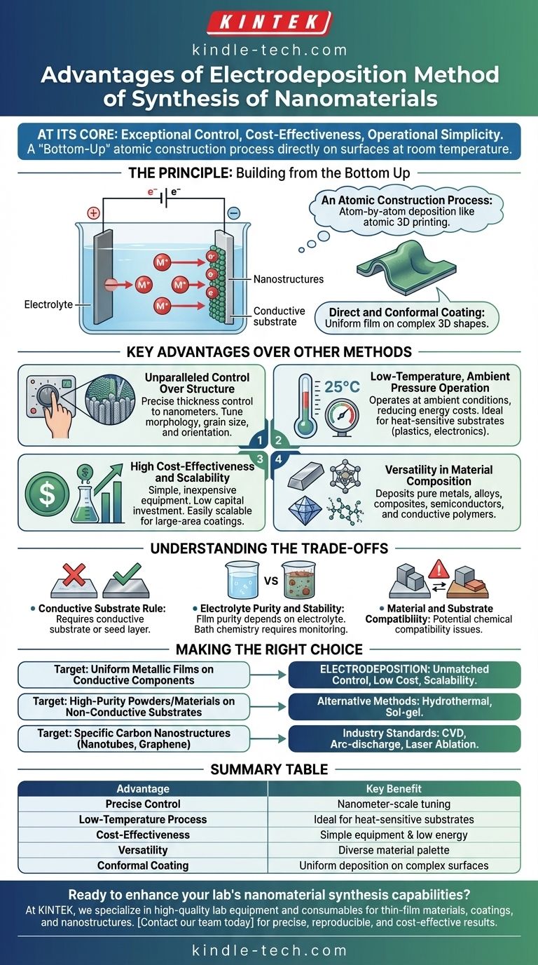 Quels sont les avantages de la méthode d'électrodéposition pour la synthèse de nanomatériaux ? Contrôle inégalé et rentabilité Guide Visuel