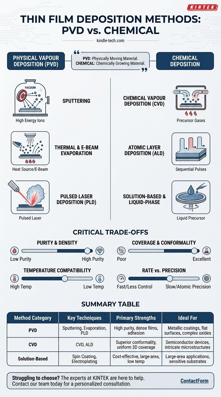 Quelle est la méthode de dépôt des couches minces ? Choisissez la bonne technique PVD ou CVD pour votre laboratoire Guide Visuel