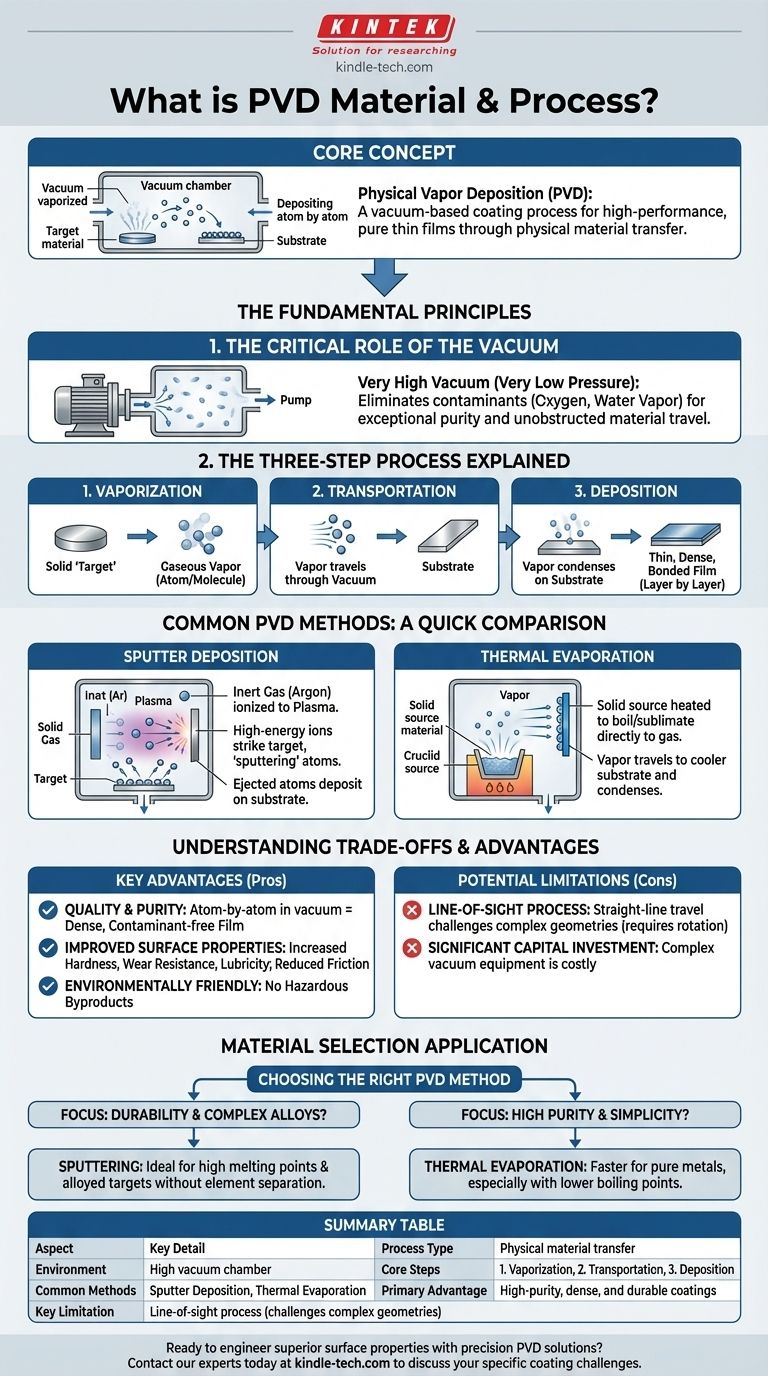 ما هي مادة وعملية الترسيب الفيزيائي للبخار؟ دليل لطلاءات الأغشية الرقيقة عالية الأداء دليل مرئي