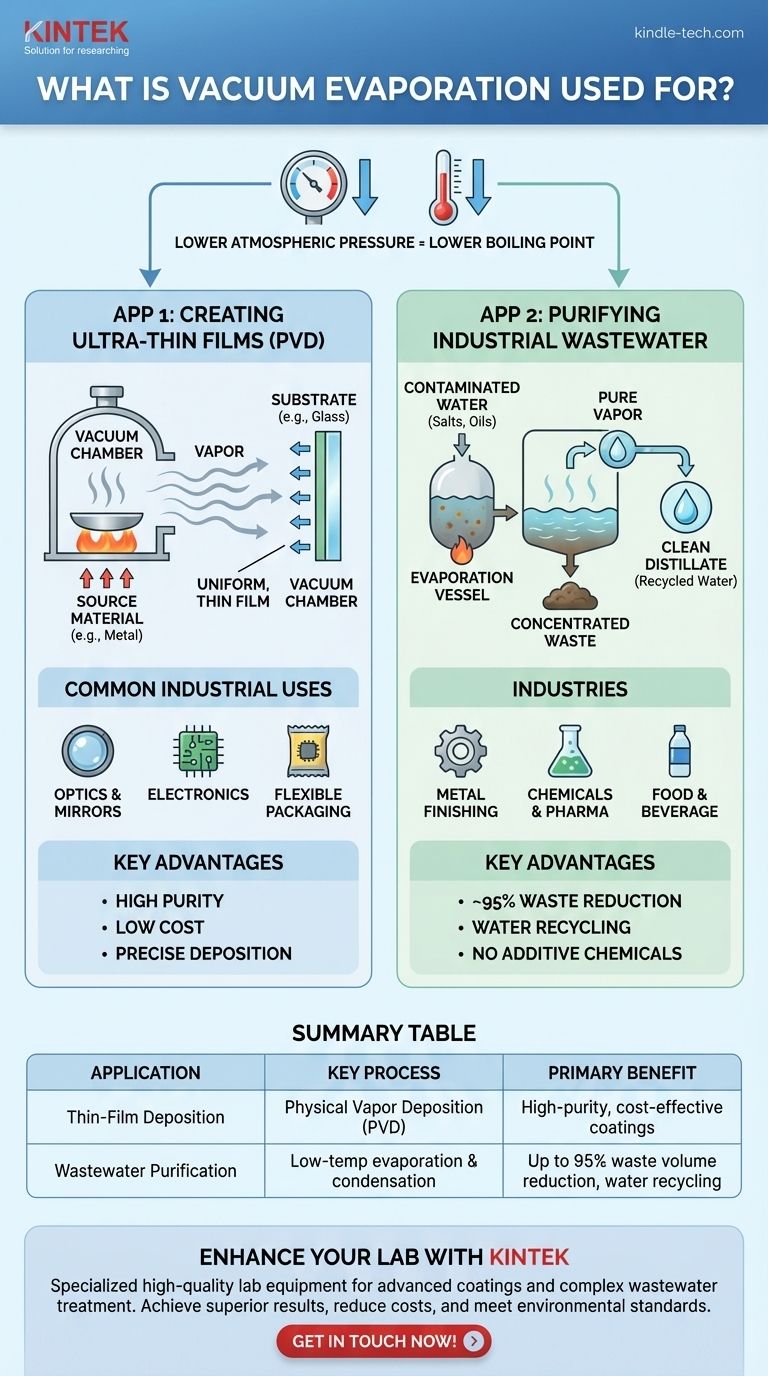 진공 증발은 어디에 사용됩니까? 코팅 및 정화 솔루션 시각적 가이드