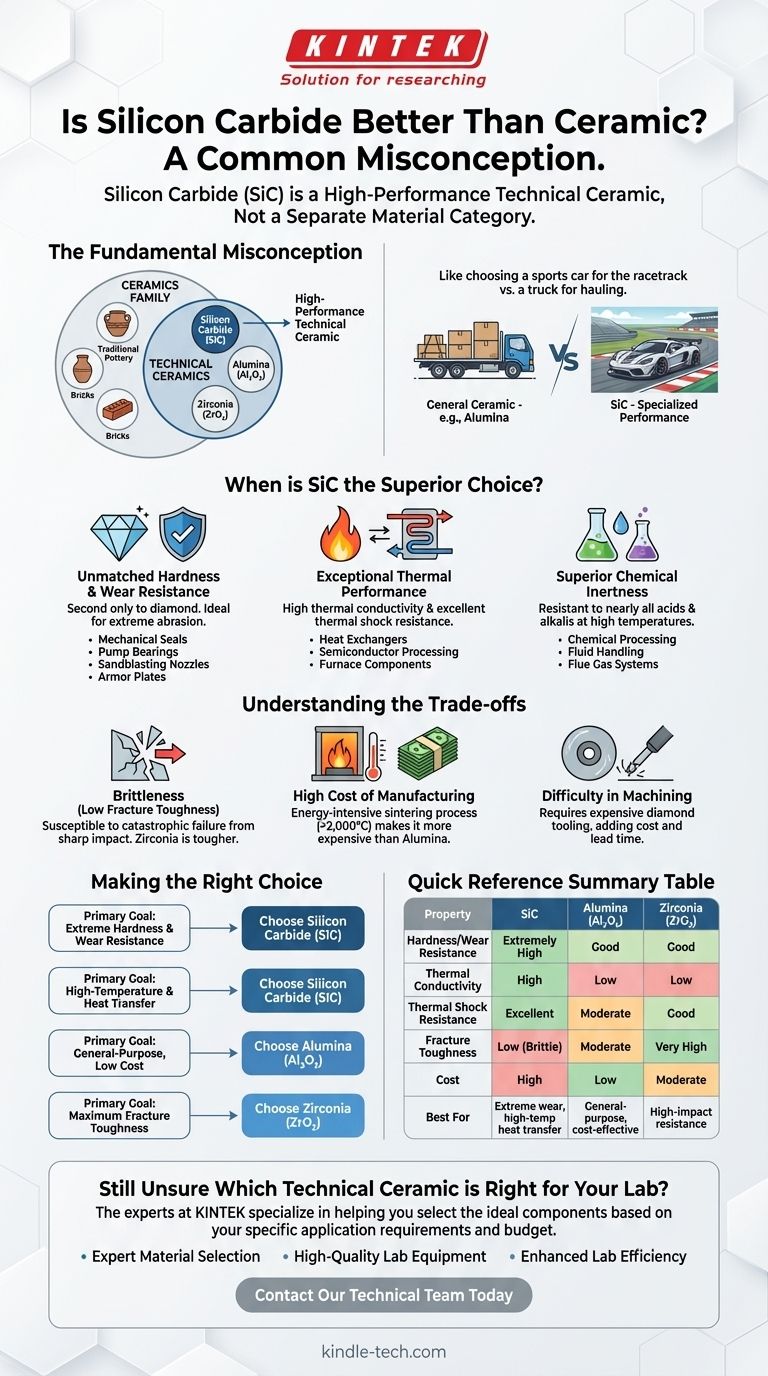 Il carburo di silicio è migliore della ceramica? Scopri la ceramica tecnica superiore per la tua applicazione Guida Visiva