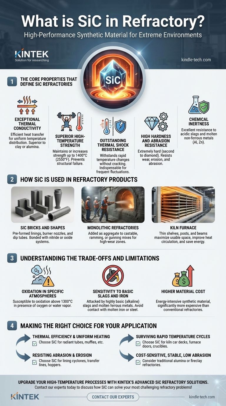 Qu'est-ce que le SiC dans les réfractaires ? Débloquez des performances supérieures pour la chaleur extrême et l'abrasion Guide Visuel