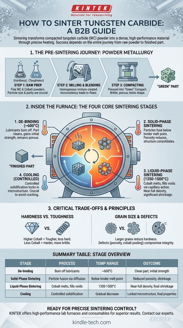 텅스텐 카바이드는 어떻게 소결합니까? 고성능 재료를 위한 공정 마스터하기 시각적 가이드