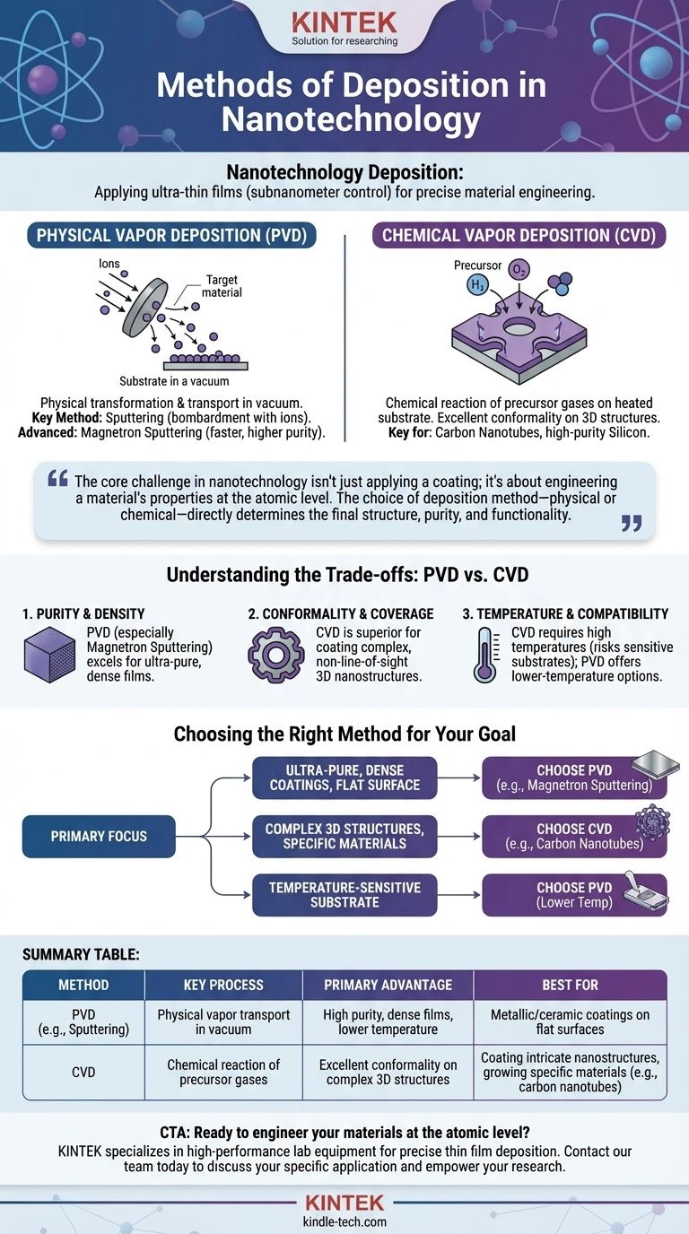 ما هي طرق الترسيب في تقنية النانو؟ إتقان PVD و CVD لإنتاج أغشية رقيقة فائقة الجودة دليل مرئي