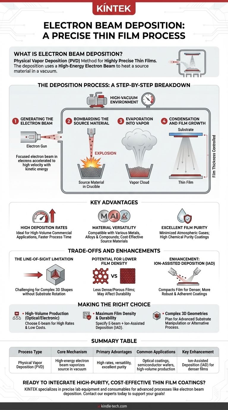 What is the process of electron beam deposition? Achieve High-Purity, Cost-Effective Thin Films Visual Guide