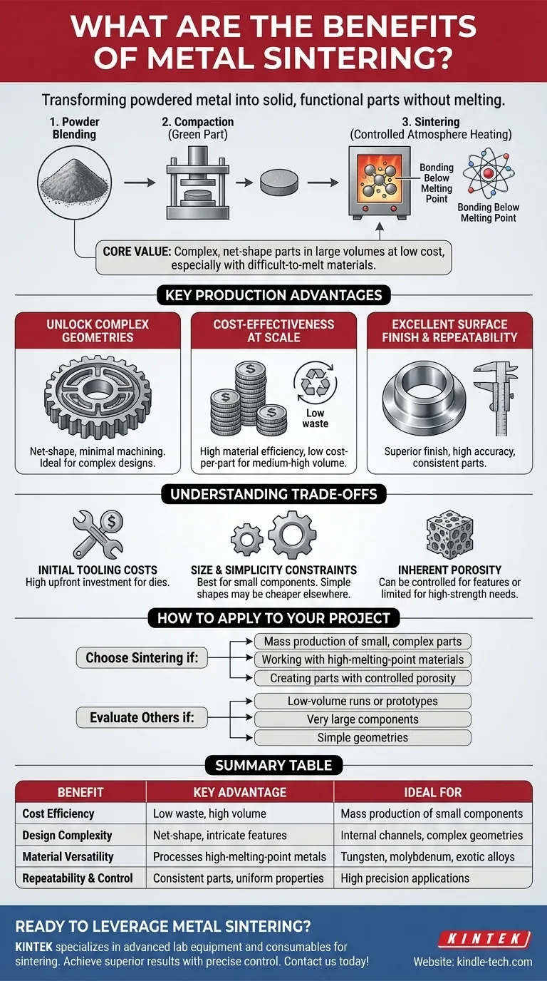 Was sind die Vorteile des Sinterns von Metallen? Komplexe, kostengünstige Metallteile herstellen Visuelle Anleitung