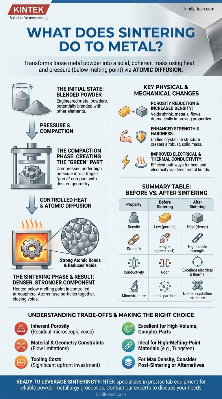O que a sinterização faz ao metal? Transforma Pó em Peças Duráveis e de Alto Desempenho Guia Visual