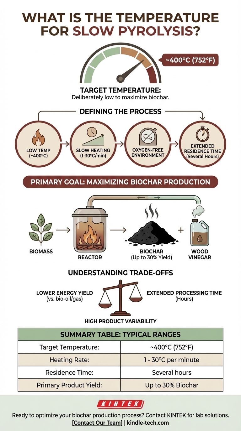 저속 열분해 온도는 얼마입니까? 400°C에서 바이오차 수율 극대화 시각적 가이드