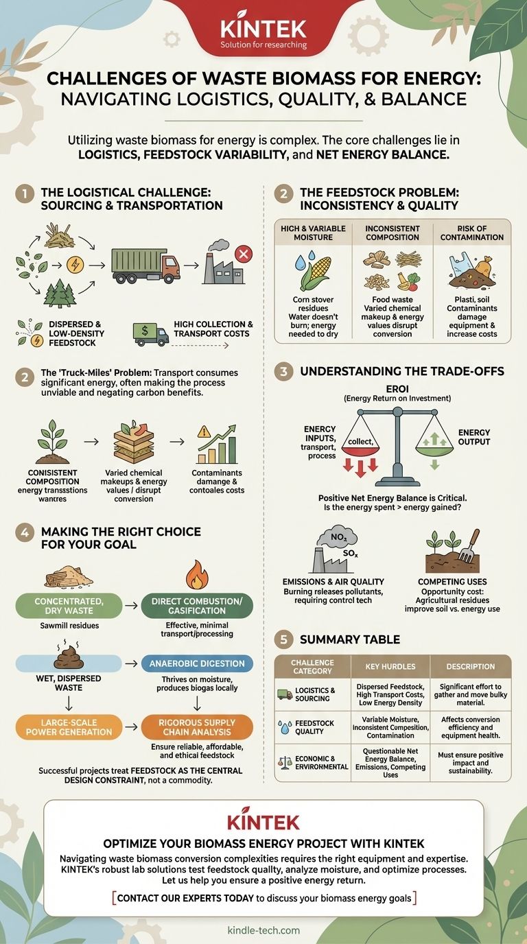 Welche Herausforderungen birgt die Nutzung von Abfallbiomasse zur Energiegewinnung? Logistik, Kosten und Effizienz-Hürden meistern Visuelle Anleitung